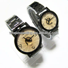 best trendy promotional gift couple watch set with alloy case stainless steel strap for lovers JW-40